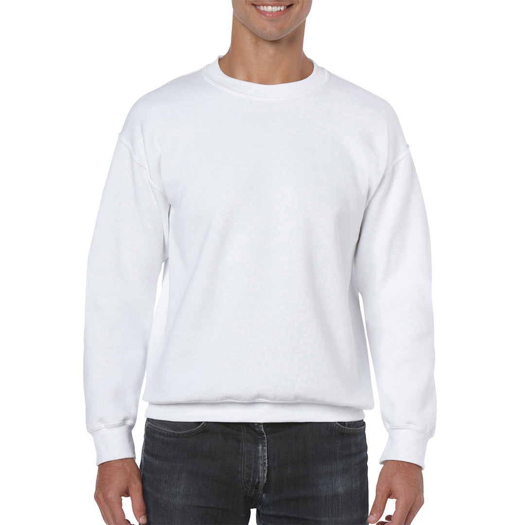 House of Uniforms The Heavy Blend Crewneck Sweatshirt | Adults Gildan White