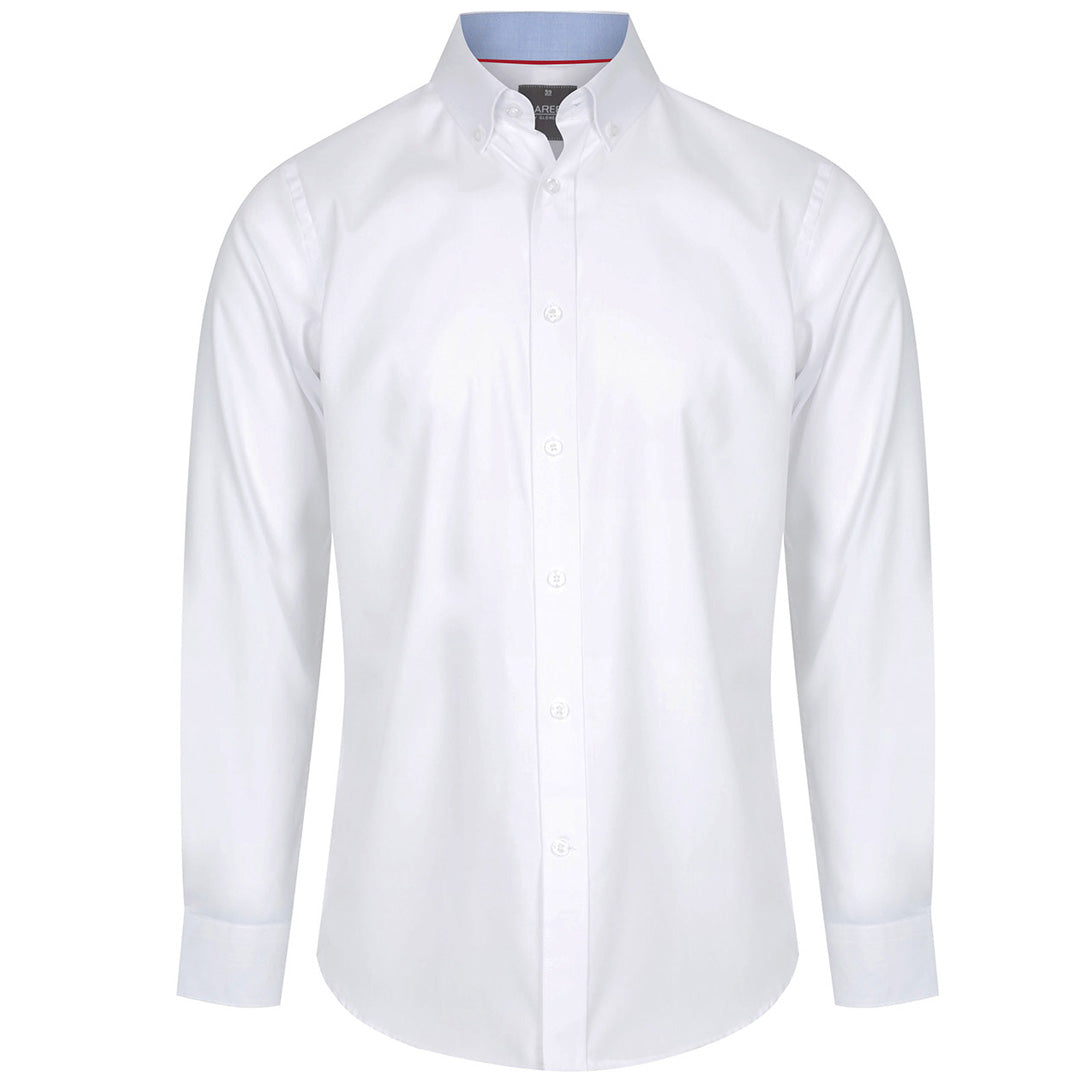 House of Uniforms The Bradford Shirt | Mens | Slim Fit | Long Sleeve Gloweave White