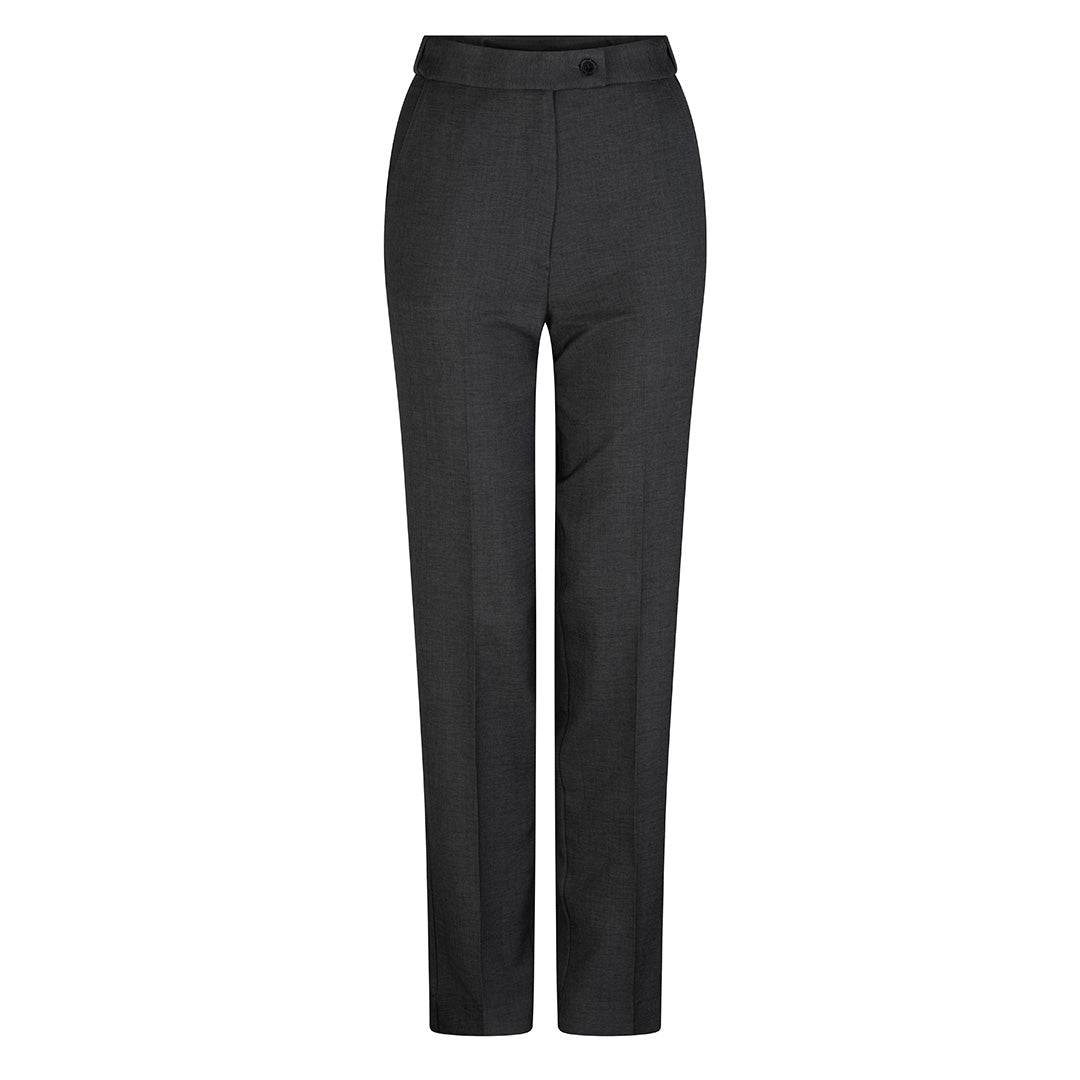 House of Uniforms The Flex Waist Straight Leg Pant | Ladies | Mechanical Stretch LSJ Collection Charcoal