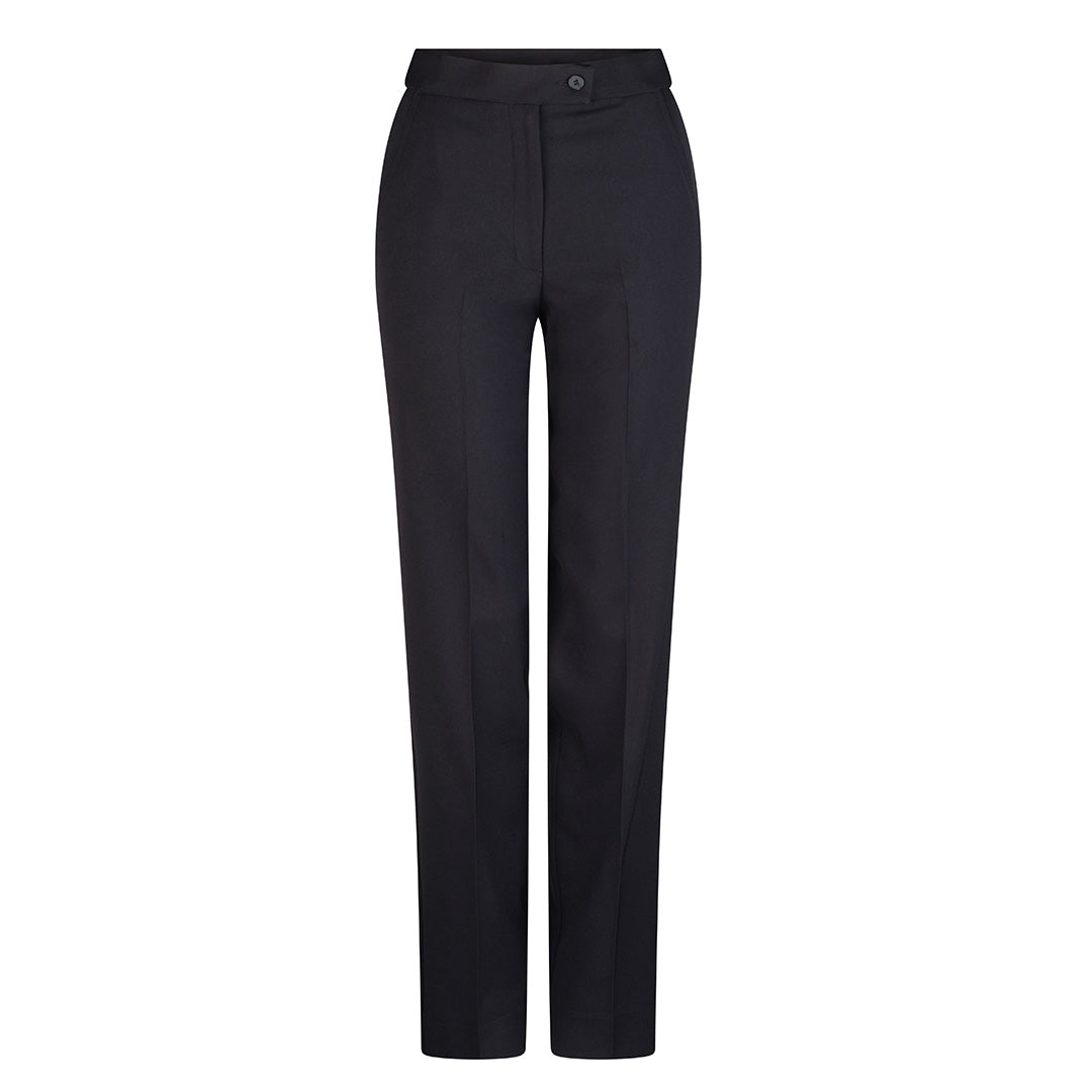 House of Uniforms The Flex Waist Straight Leg Pant | Ladies | Micro Fibre LSJ Collection Black