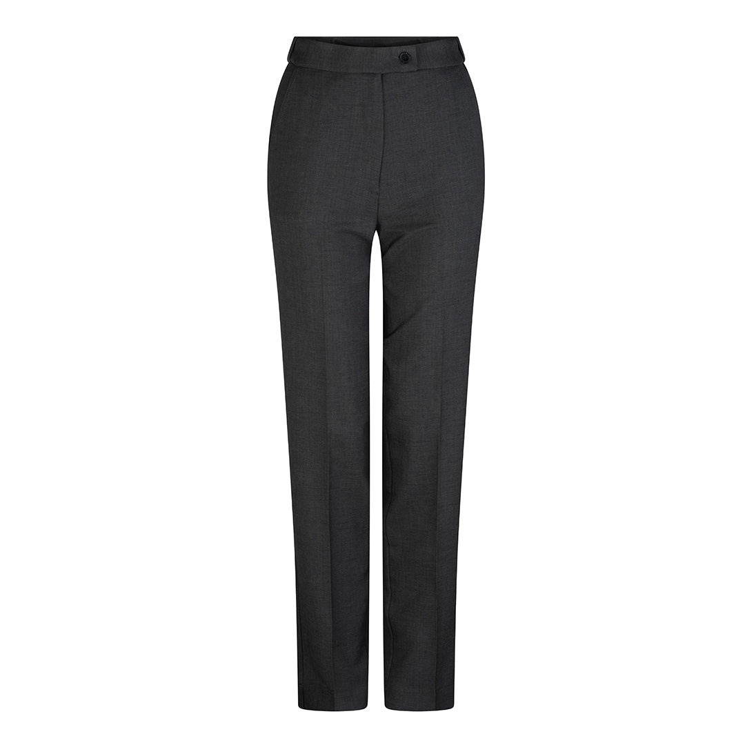 House of Uniforms The Flex Waist Straight Leg Pant | Ladies | Wool LSJ Collection Charcoal