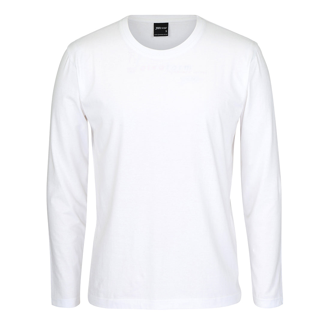 House of Uniforms The Crew Neck Tee No Cuff | Long Sleeve | Unisex Jbs Wear White