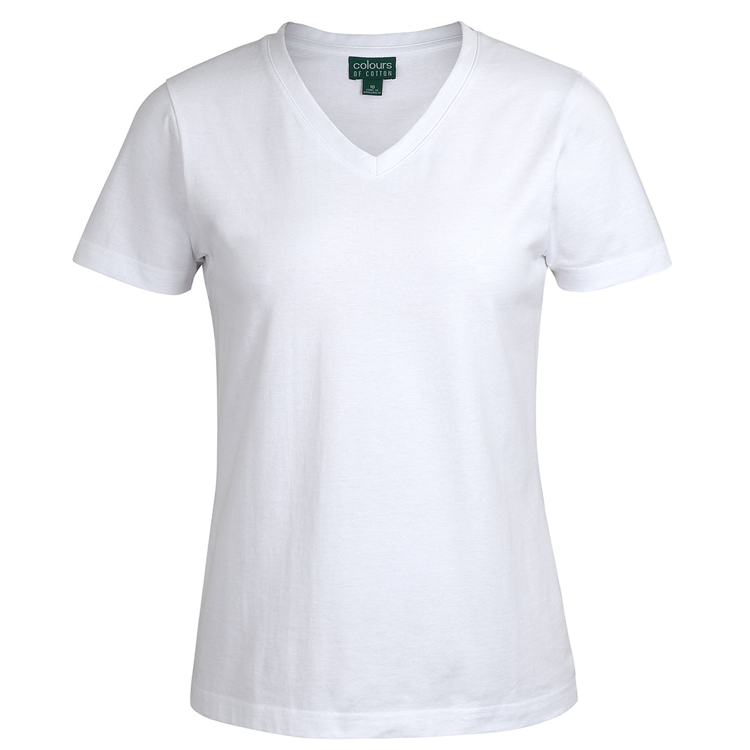 House of Uniforms The V Neck Tee | Ladies | Short Sleeve Jbs Wear White