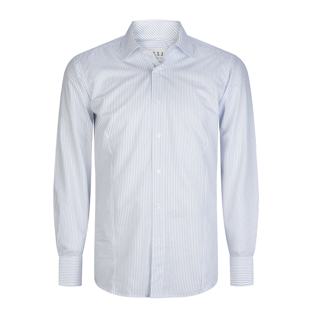 House of Uniforms The Bourke Street Shirt | Mens | Long Sleeve | Euro Fit LSJ Collection Blue
