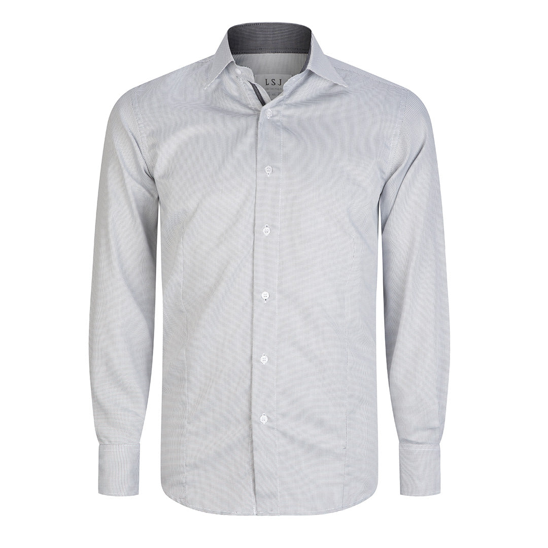 House of Uniforms The Newbury Shirt | Mens | Long Sleeve | Euro Fit LSJ Collection Grey