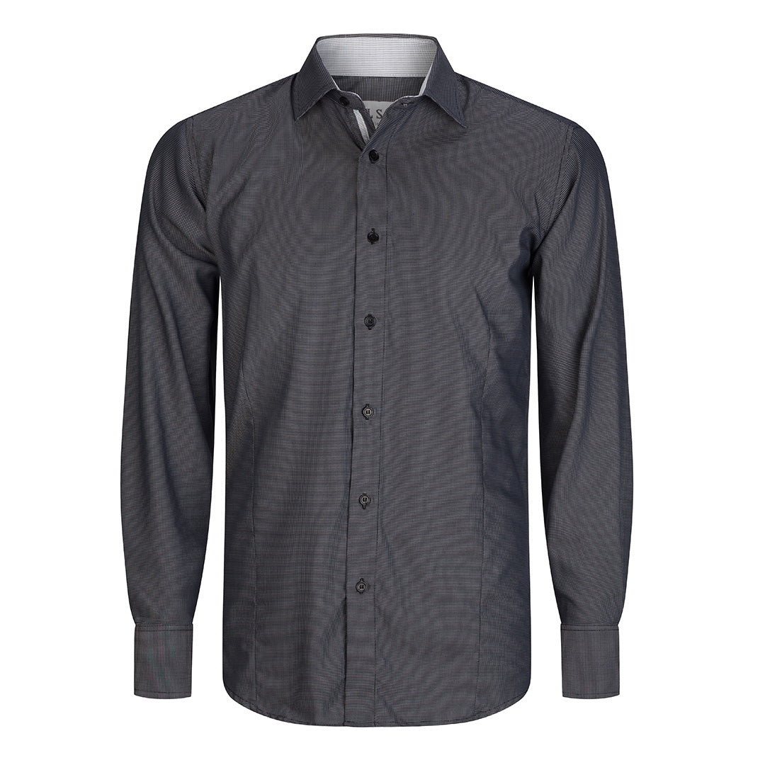 House of Uniforms The Newbury Shirt | Mens | Long Sleeve | Euro Fit LSJ Collection Black