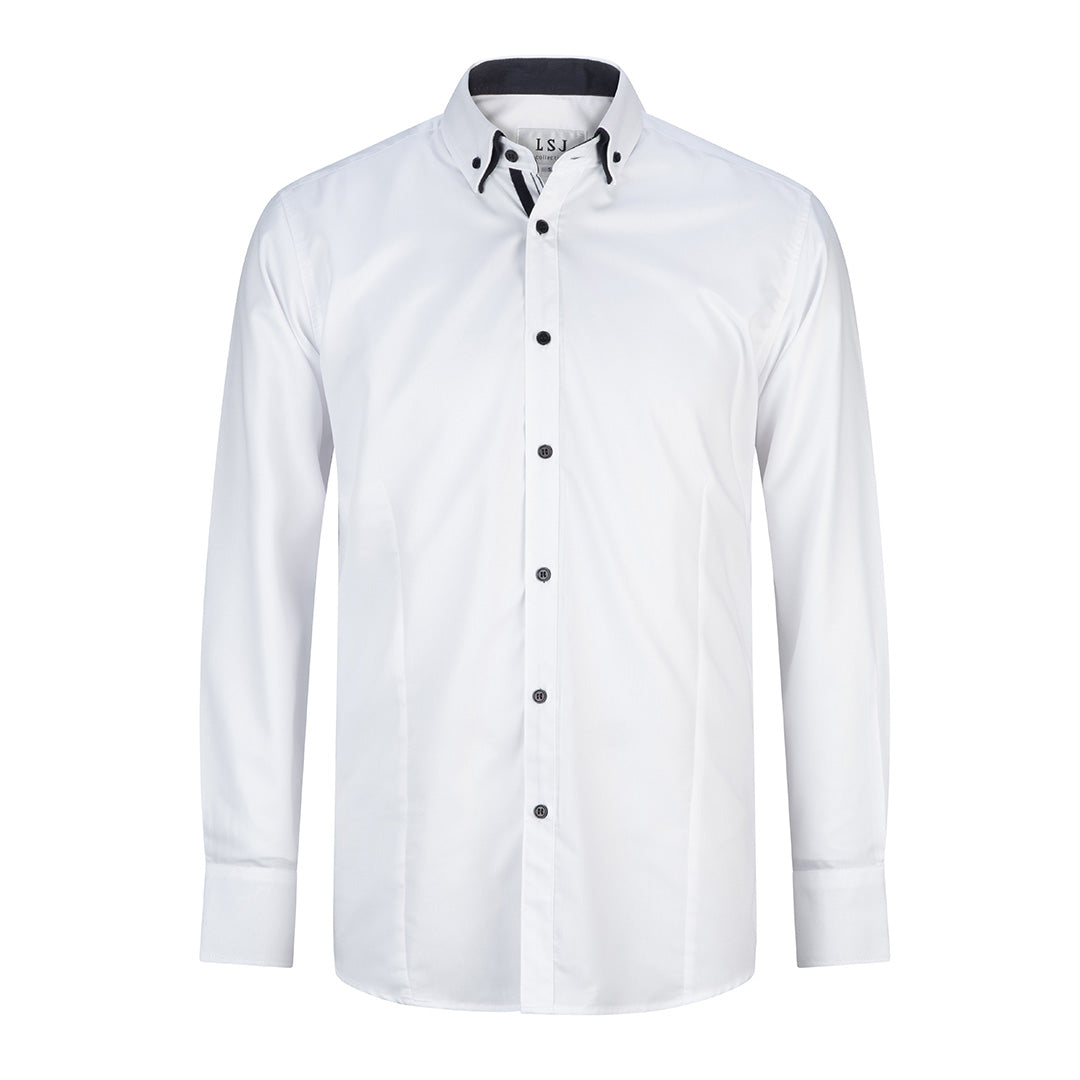 House of Uniforms The Newbury Shirt | Mens | Long Sleeve | Euro Fit LSJ Collection White