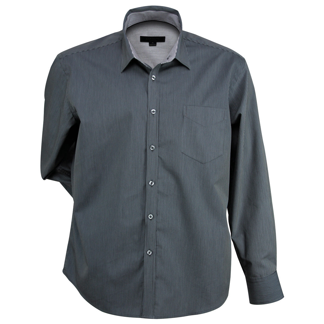House of Uniforms The Inspire Shirt | Mens | Long Sleeve Stencil Charcoal