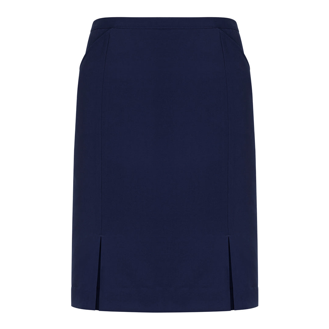 House of Uniforms The Siena Pleat Skirt | Ladies Biz Corporates Marine Blue