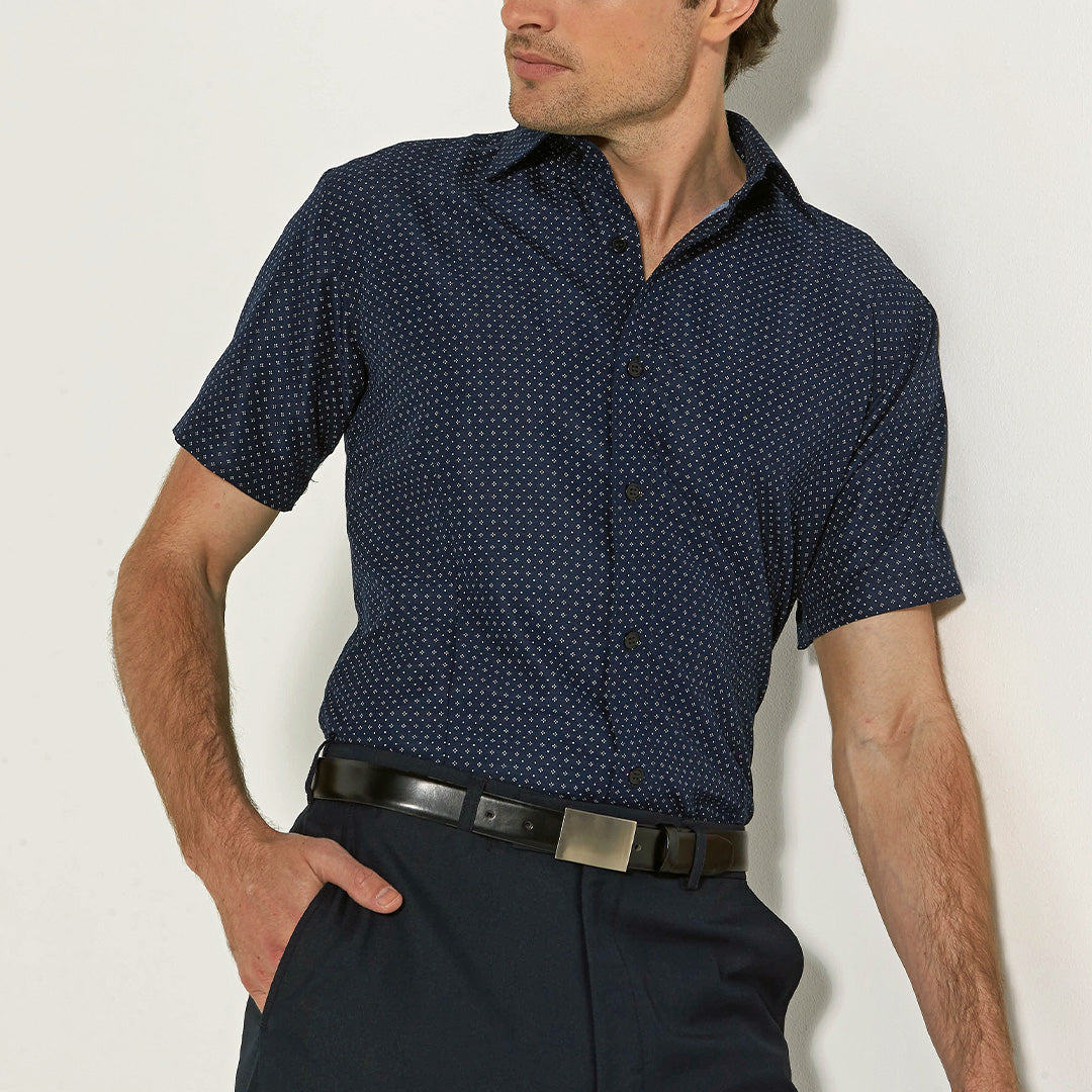 House of Uniforms The Flinders Shirt | Mens | Short Sleeve LSJ Collection Navy