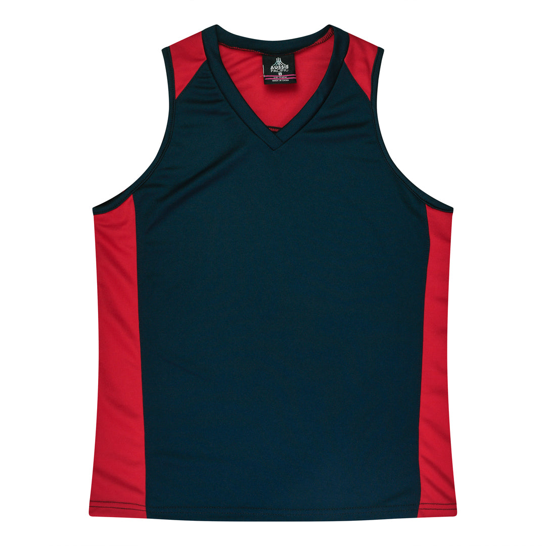 House of Uniforms The Premier Singlet | Ladies Aussie Pacific Navy/Red