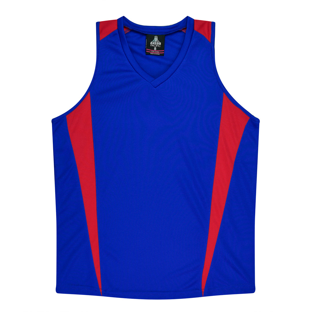 House of Uniforms The Eureka Singlet | Ladies Aussie Pacific Royal/Red