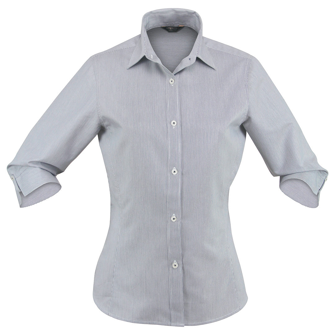 House of Uniforms The Empire Shirt | Ladies | 3/4 Sleeve Stencil Grey/Charcoal