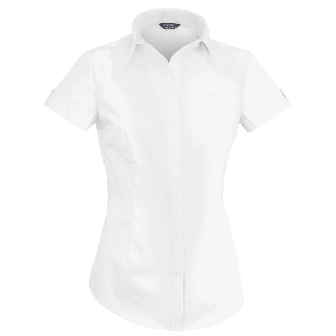 House of Uniforms The Hospitality Nano Shirt | Ladies | Short Sleeve Stencil White