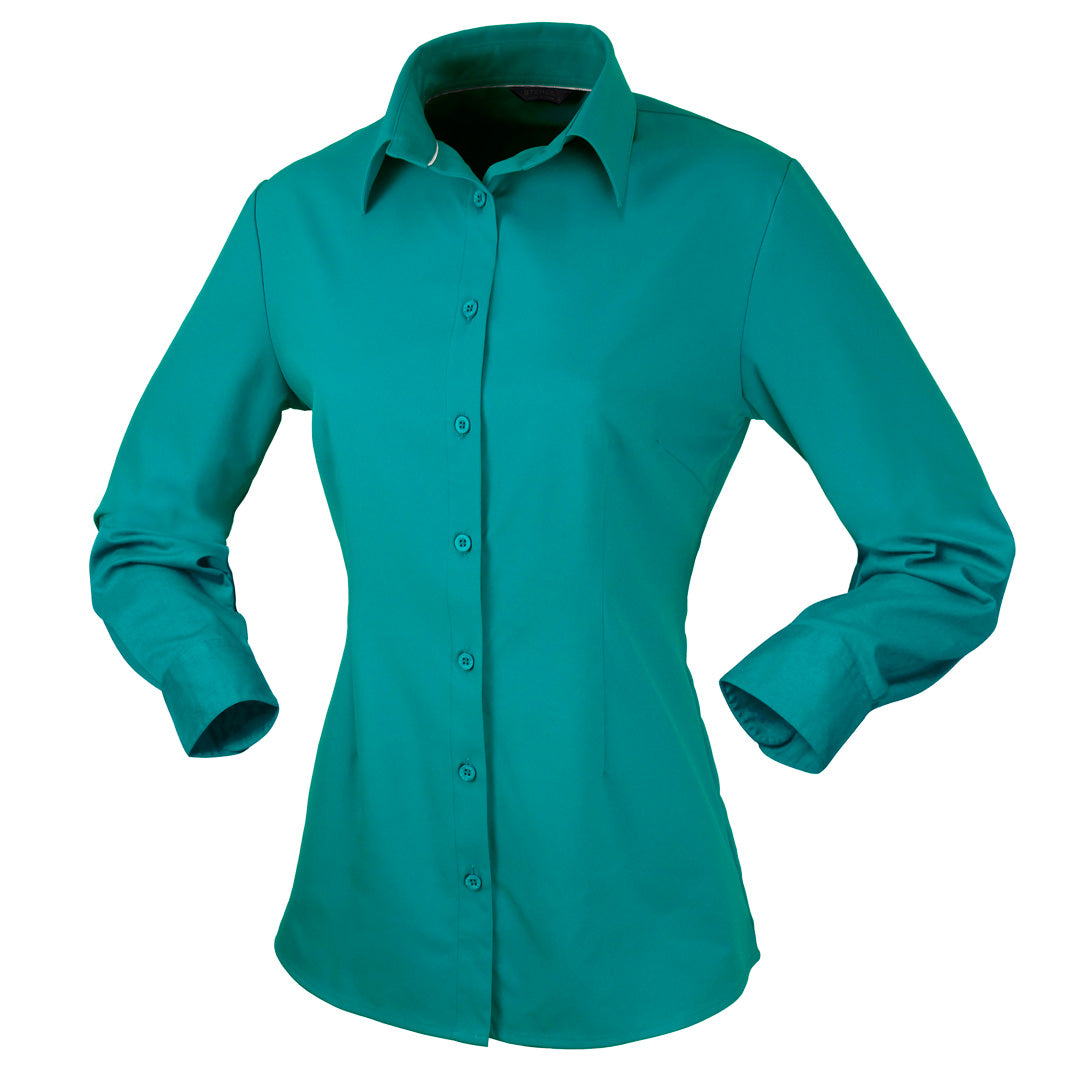 House of Uniforms The Candidate Shirt | Ladies | Long Sleeve Stencil Teal
