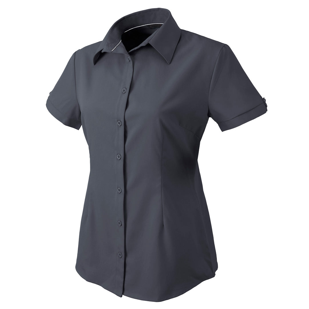 House of Uniforms The Candidate Shirt | Ladies | Short Sleeve Stencil Charcoal