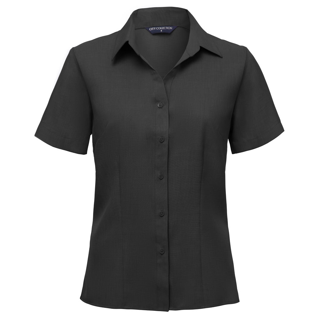 House of Uniforms The Ezylin Shirt | Ladies | Short Sleeve | Plus City Collection Charcoal