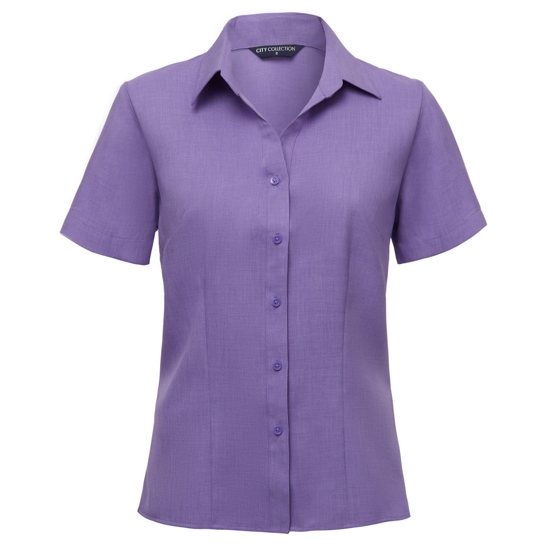 House of Uniforms The Ezylin Shirt | Ladies | Short Sleeve | Plus City Collection Lilac