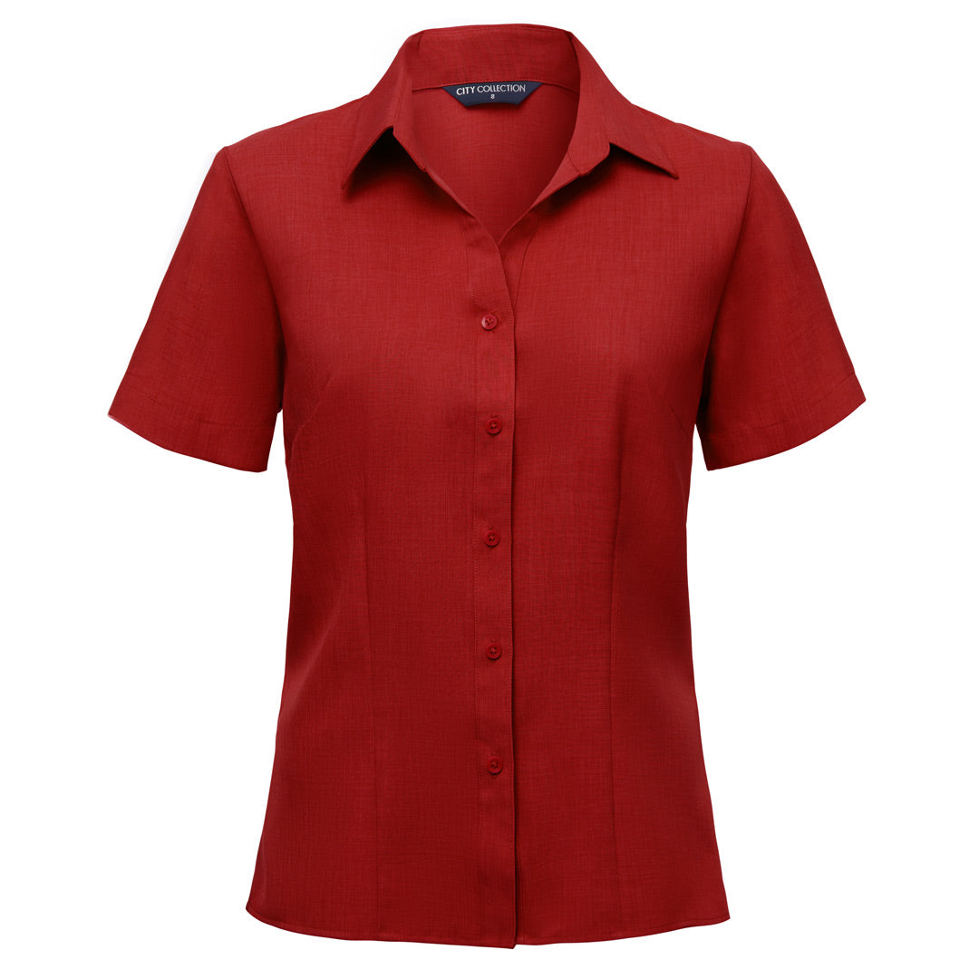 House of Uniforms The Ezylin Shirt | Ladies | Short Sleeve | Plus City Collection Chilli