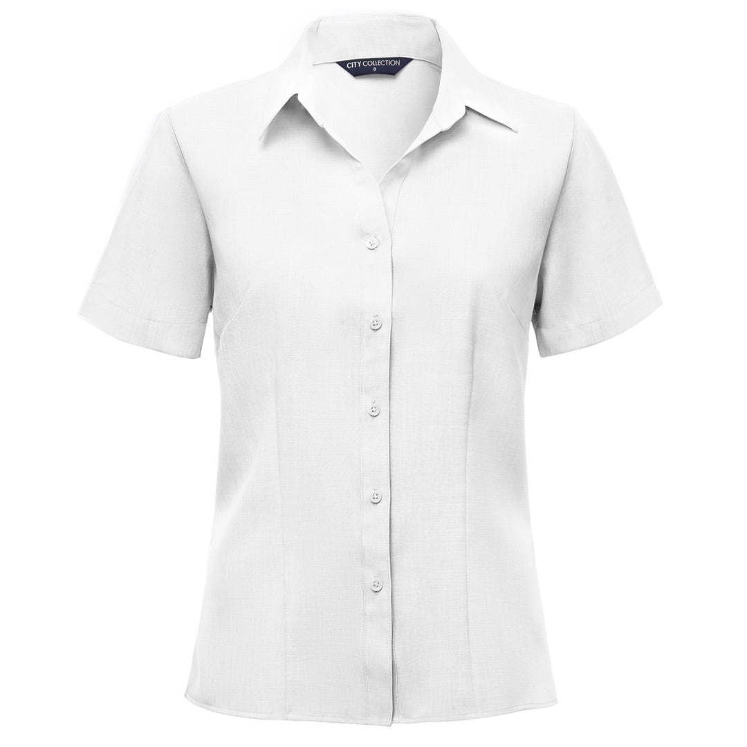 House of Uniforms The Ezylin Shirt | Ladies | Short Sleeve | Plus City Collection White