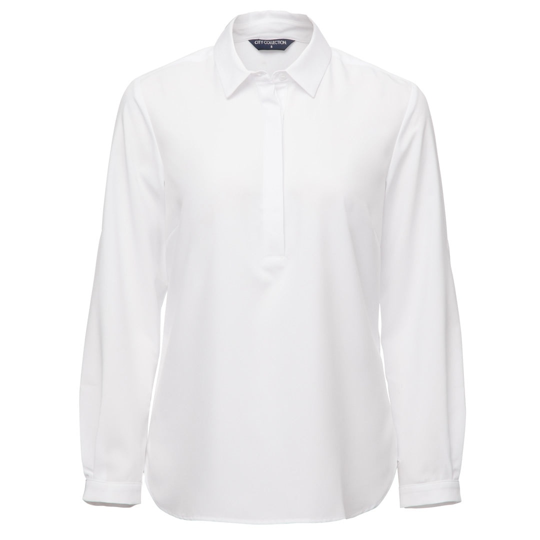 House of Uniforms The Ezylin Meghan Shirt | Ladies | Long Sleeve City Collection White
