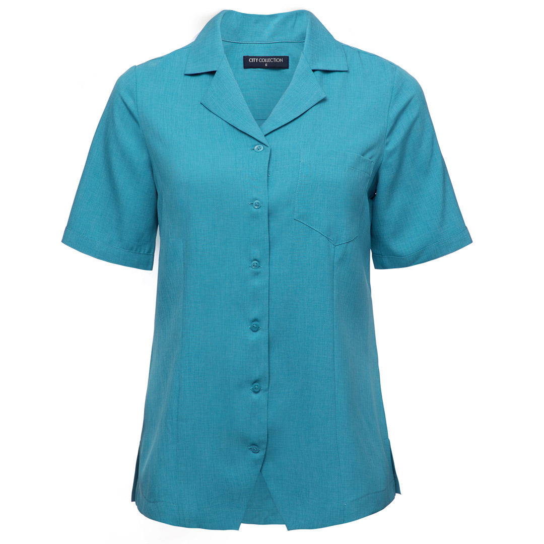 House of Uniforms The Ezylin | Ladies | Short Sleeve | Over Blouse City Collection Teal
