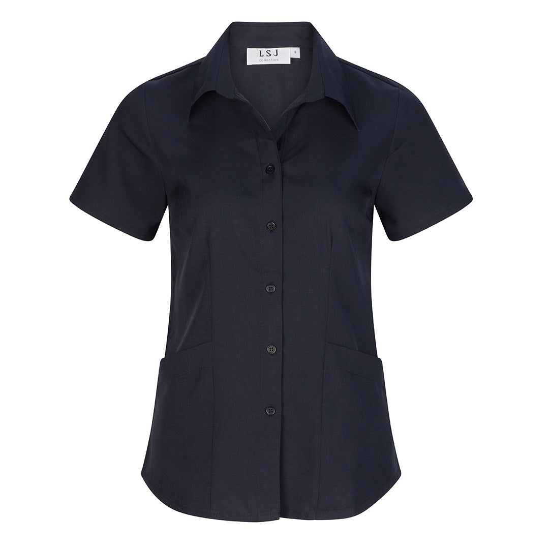 House of Uniforms The Stretch Freedom Shirt | Ladies | Short Sleeve LSJ Collection Navy