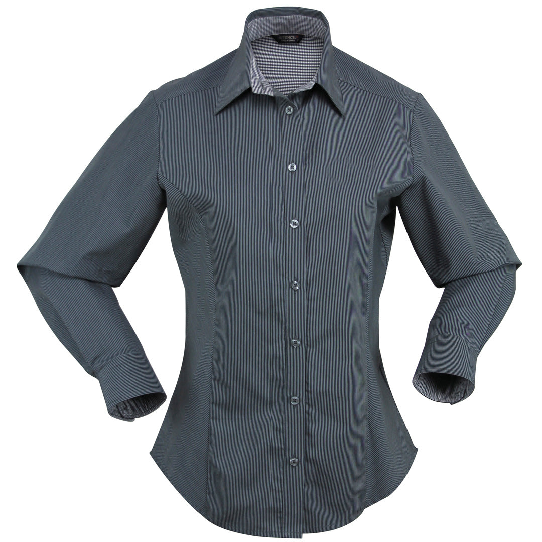 House of Uniforms The Inspire Shirt | Ladies | Long Sleeve Stencil Charcoal