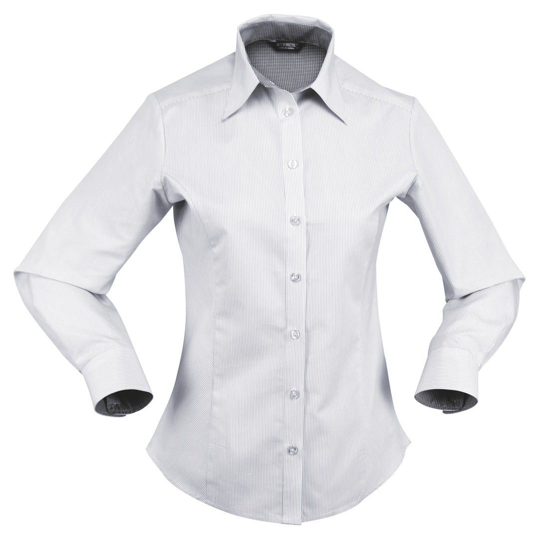 House of Uniforms The Inspire Shirt | Ladies | Long Sleeve Stencil Grey