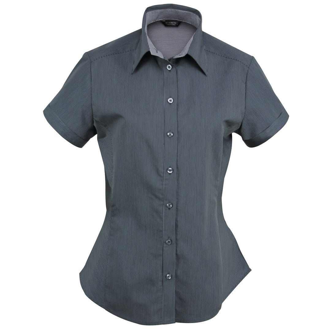 House of Uniforms The Inspire Shirt | Ladies | Short Sleeve Stencil Charcoal