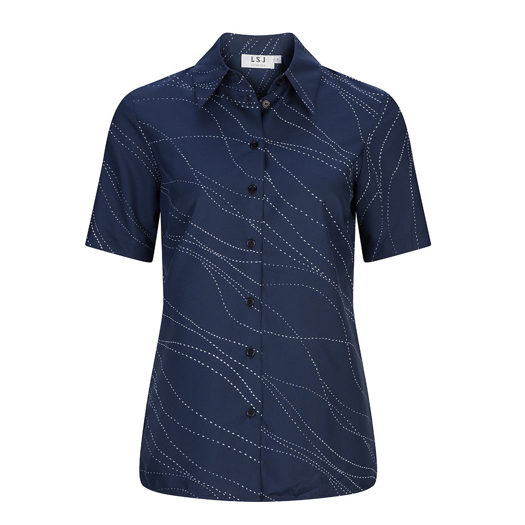 House of Uniforms The Wave Shirt | Ladies | Short Sleeve LSJ Collection Navy