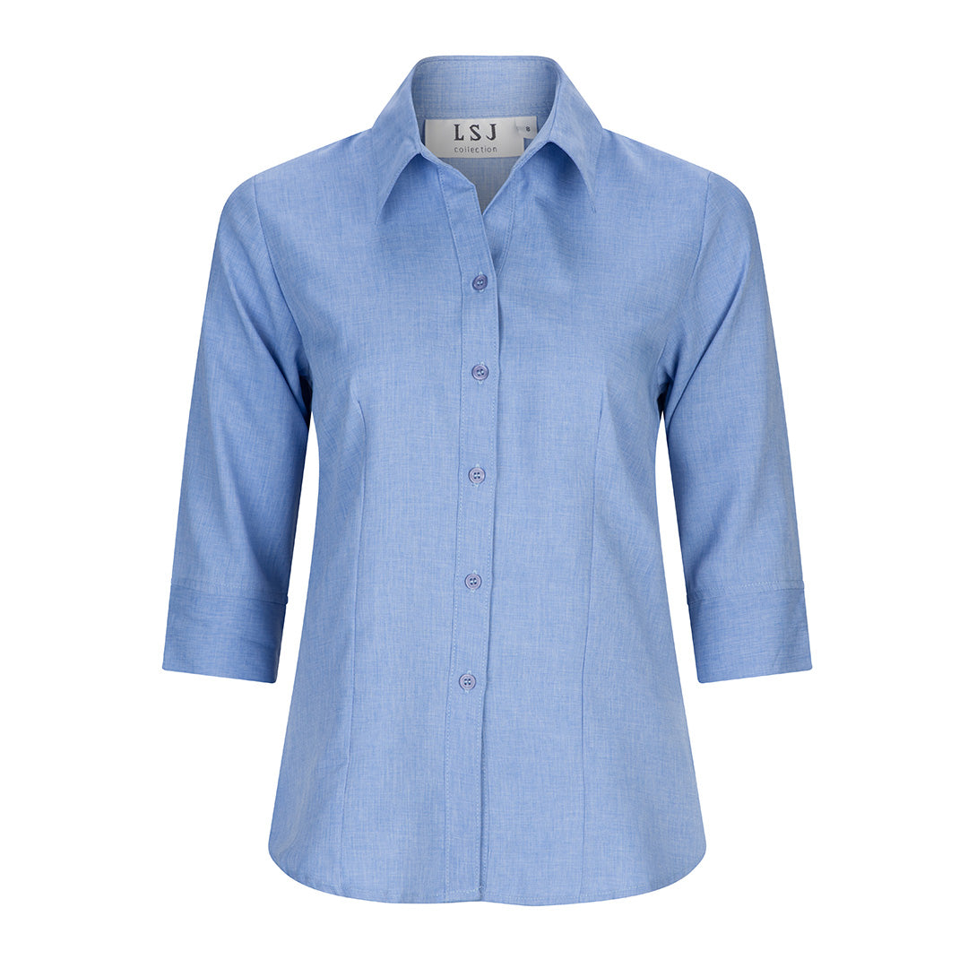 House of Uniforms The Freedom Shirt | Ladies | 3/4 Sleeve LSJ Collection Periwinkle