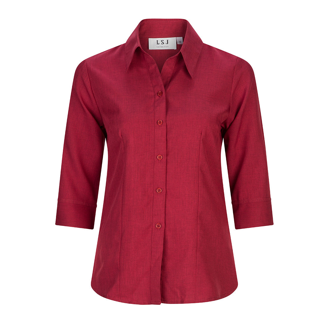 House of Uniforms The Freedom Shirt | Ladies | 3/4 Sleeve LSJ Collection Pepper Red