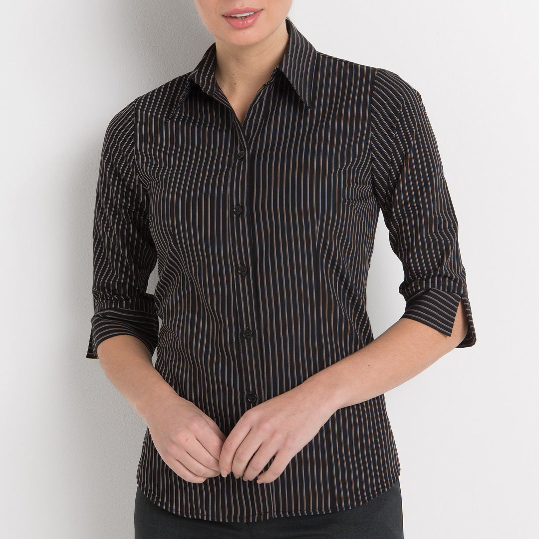 House of Uniforms The Shadow Stripe Shirt | Ladies | 3/4 Sleeve LSJ Collection 