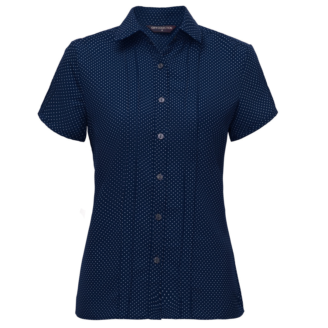 House of Uniforms The Spot Shirt | Ladies | Short Sleeve | Plus City Collection Navy