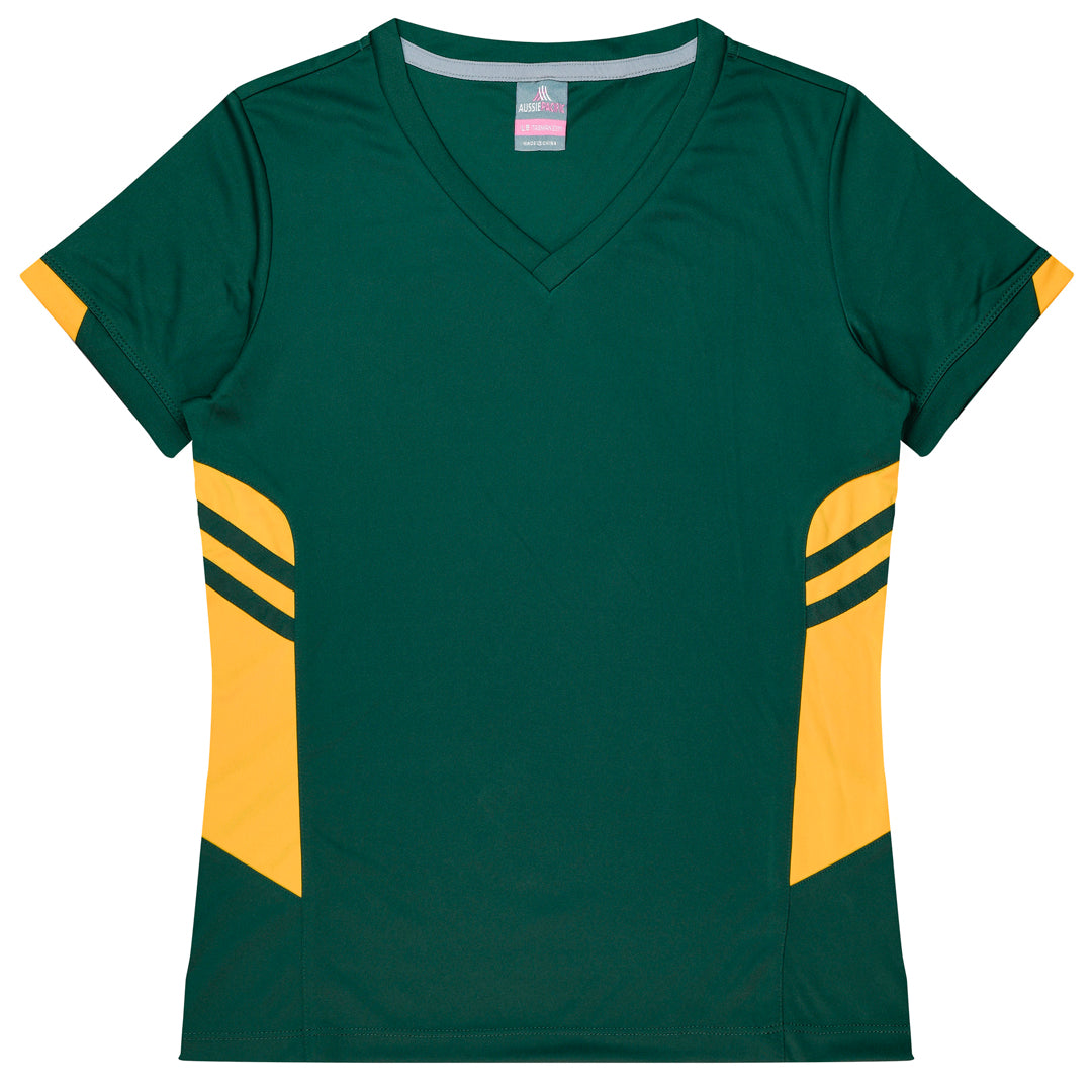 House of Uniforms The Tasman Tee | Ladies | Short Sleeve | Mixed Base Aussie Pacific Bottle/Gold