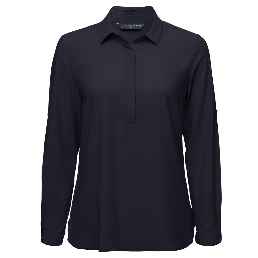 House of Uniforms The Meghan Shirt | Ladies | Long Sleeve City Collection Navy