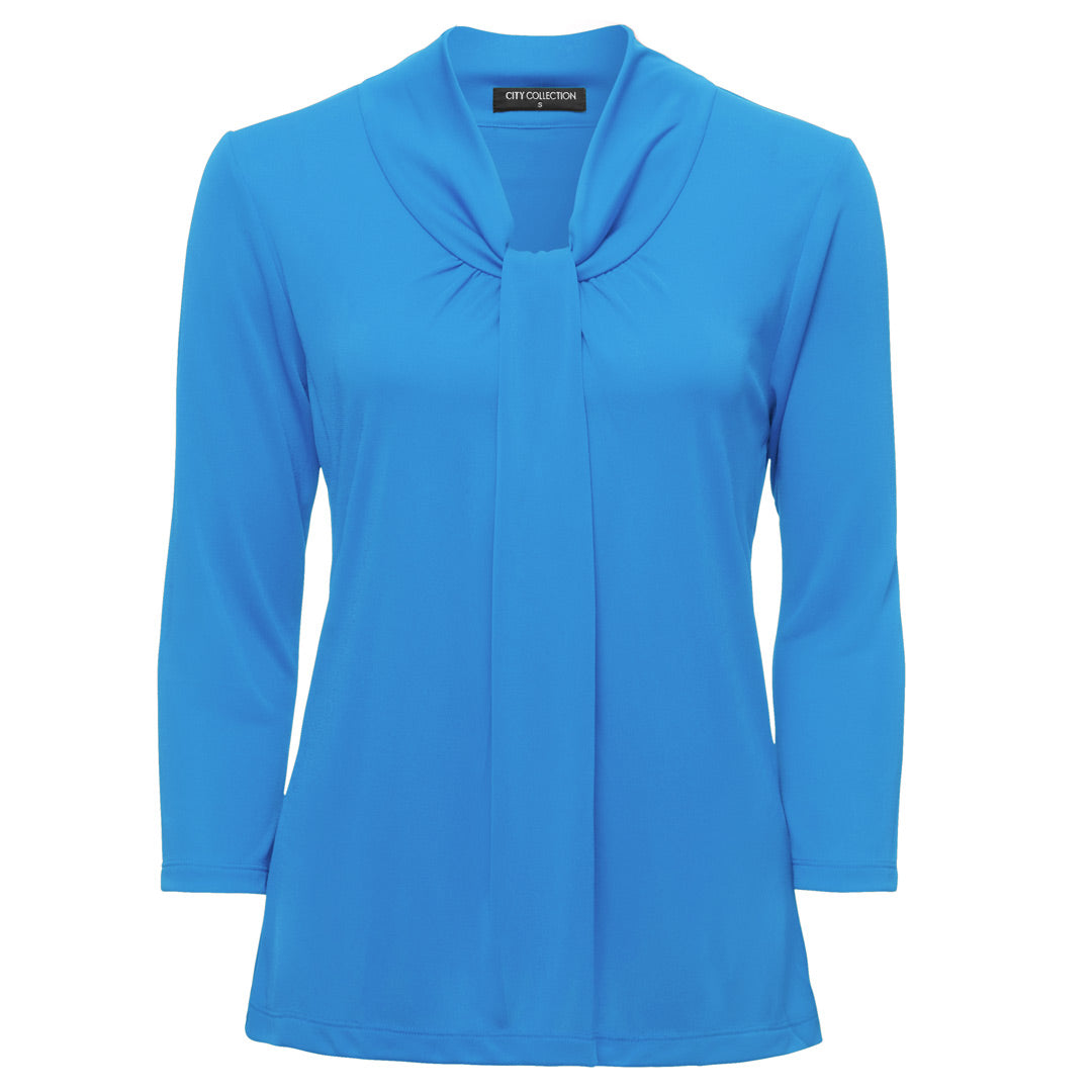 House of Uniforms The Pippa Knit Top | Ladies | 3/4 Sleeve City Collection Aqua