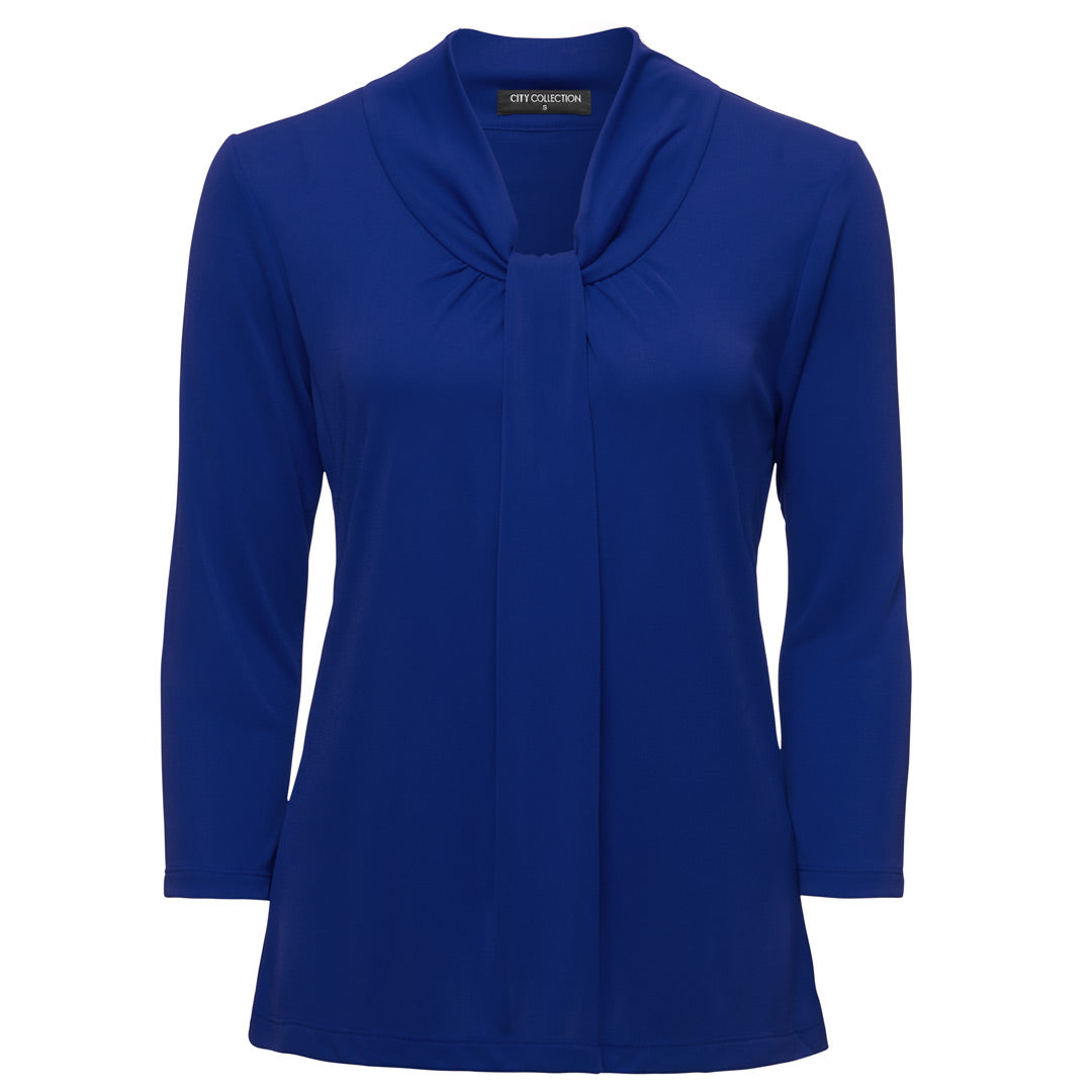 House of Uniforms The Pippa Knit Top | Ladies | 3/4 Sleeve City Collection Cobalt