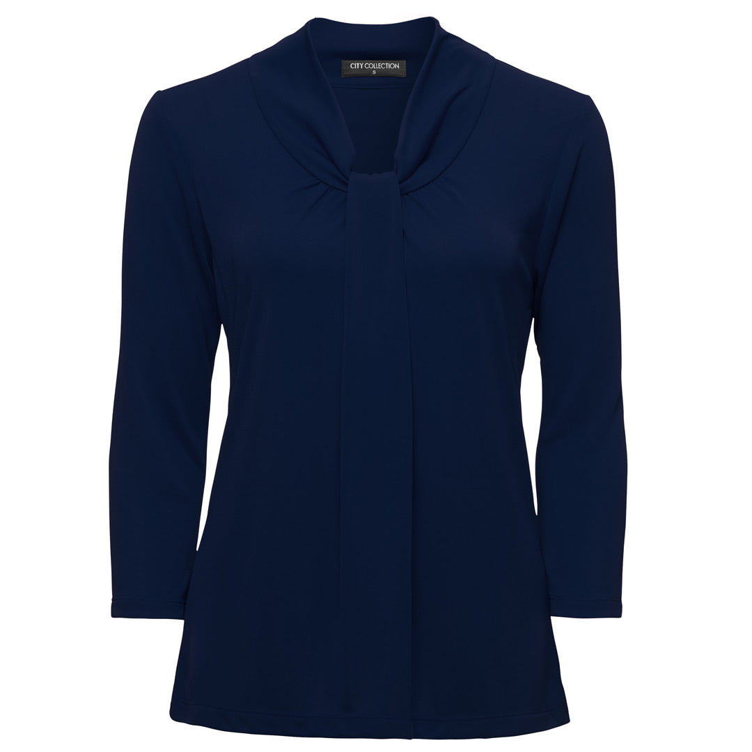 House of Uniforms The Pippa Knit Top | Ladies | 3/4 Sleeve City Collection Navy