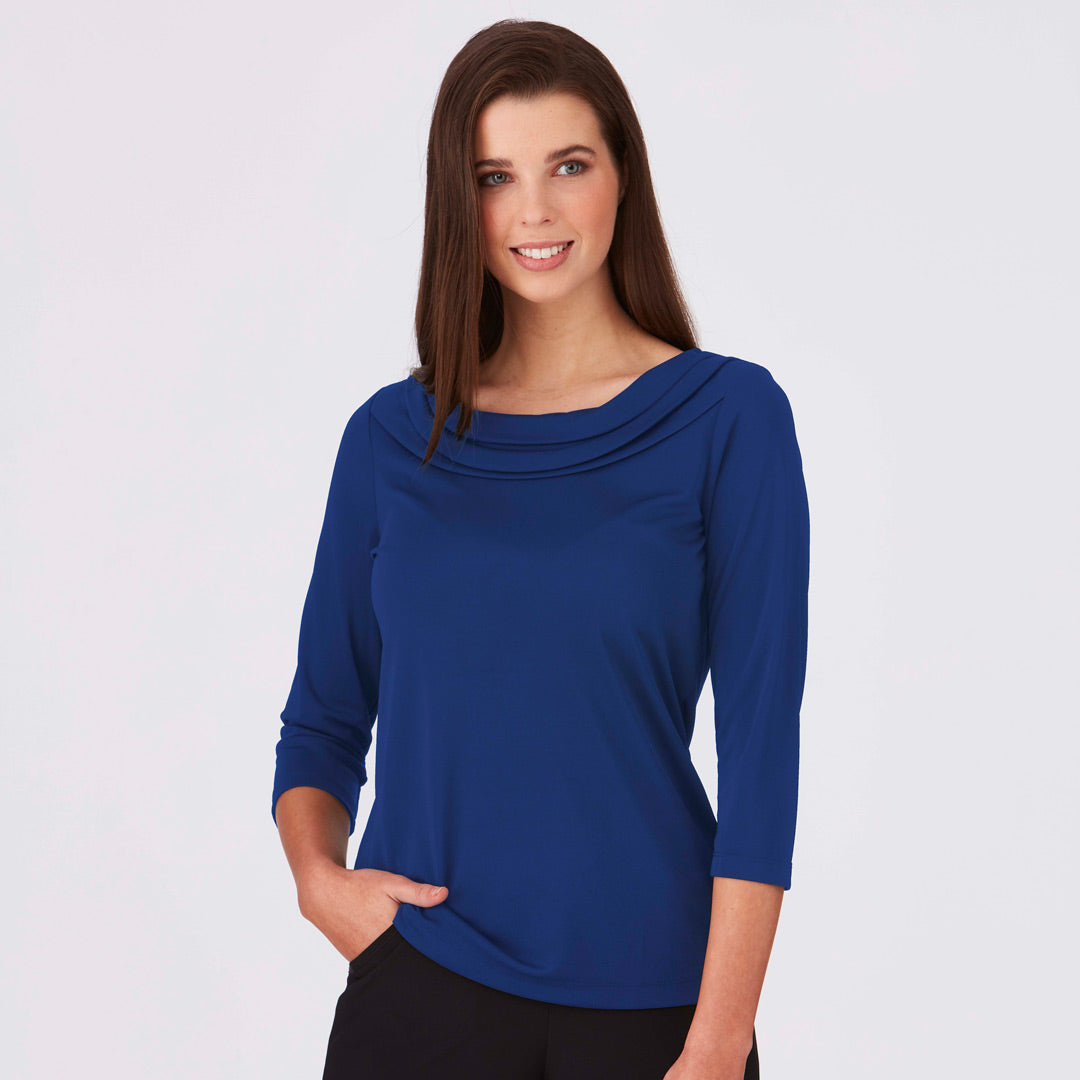 House of Uniforms The Eva Knit Top | Ladies | 3/4 Sleeve City Collection Royal