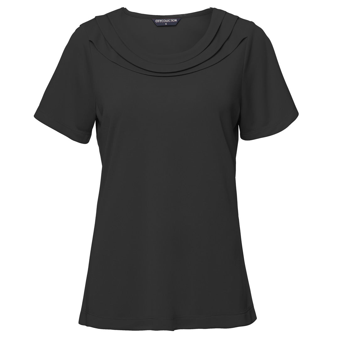 House of Uniforms The Eva Knit Top | Ladies | Short Sleeve City Collection Charcoal