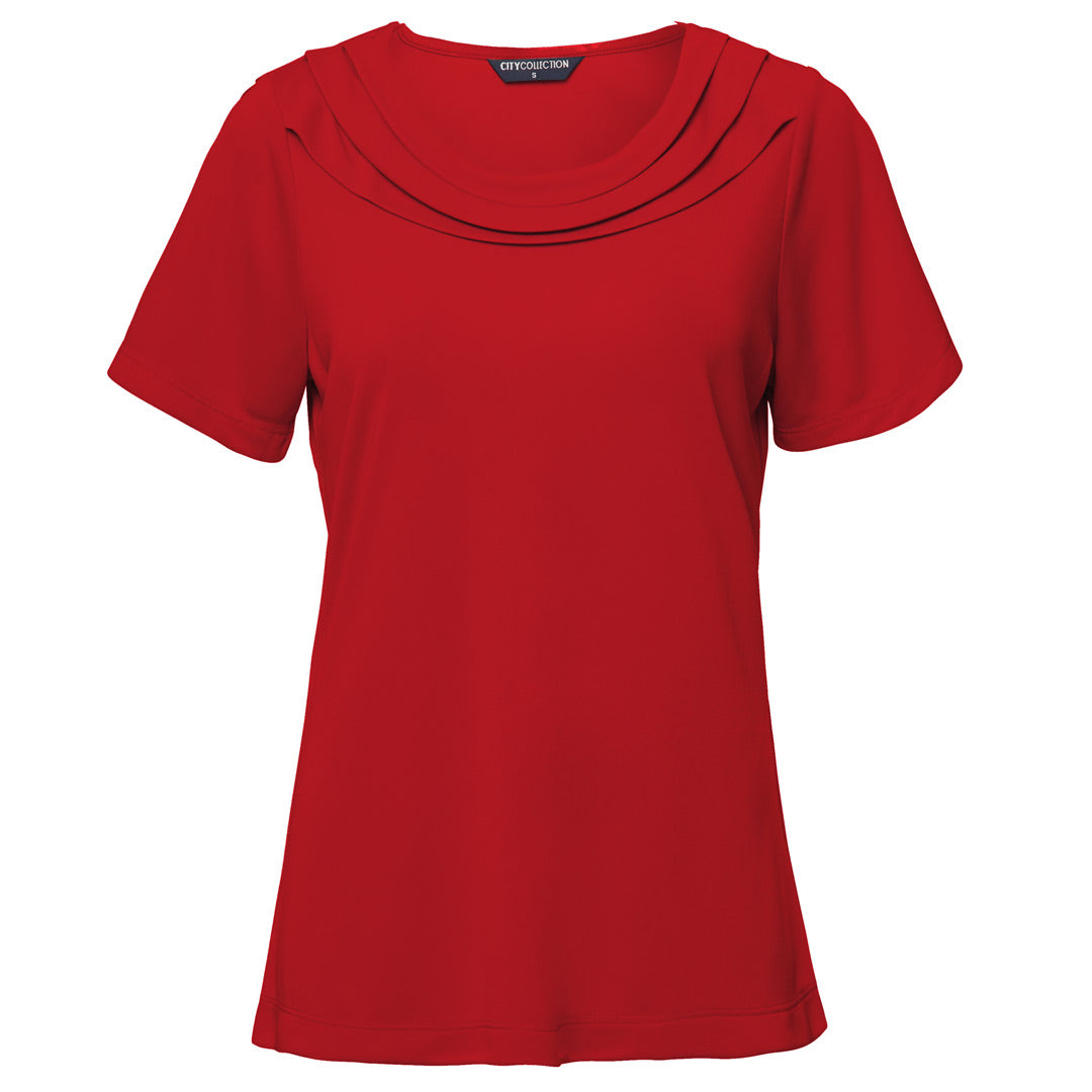 House of Uniforms The Eva Knit Top | Ladies | Short Sleeve City Collection Chilli