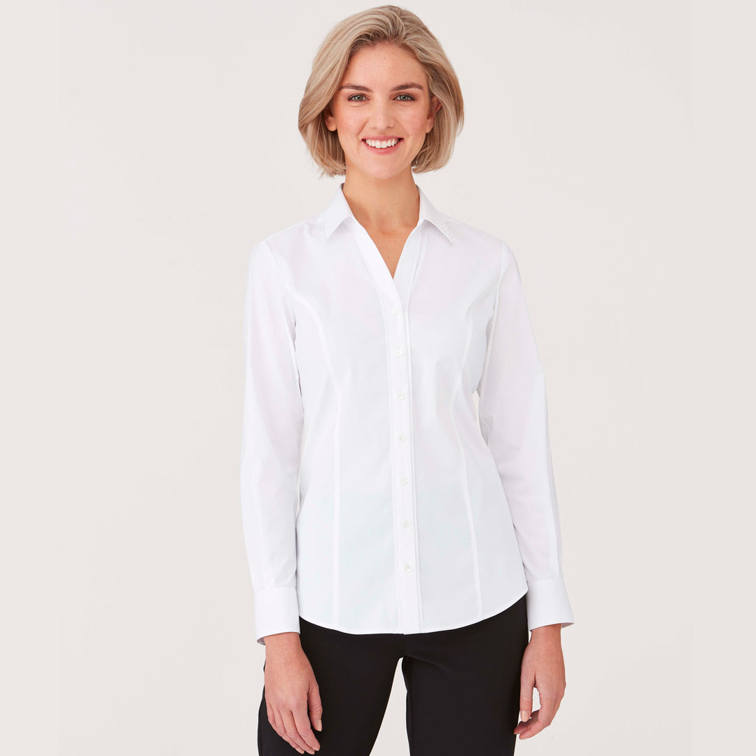 House of Uniforms The City Stretch Classic Shirt | Ladies City Collection White