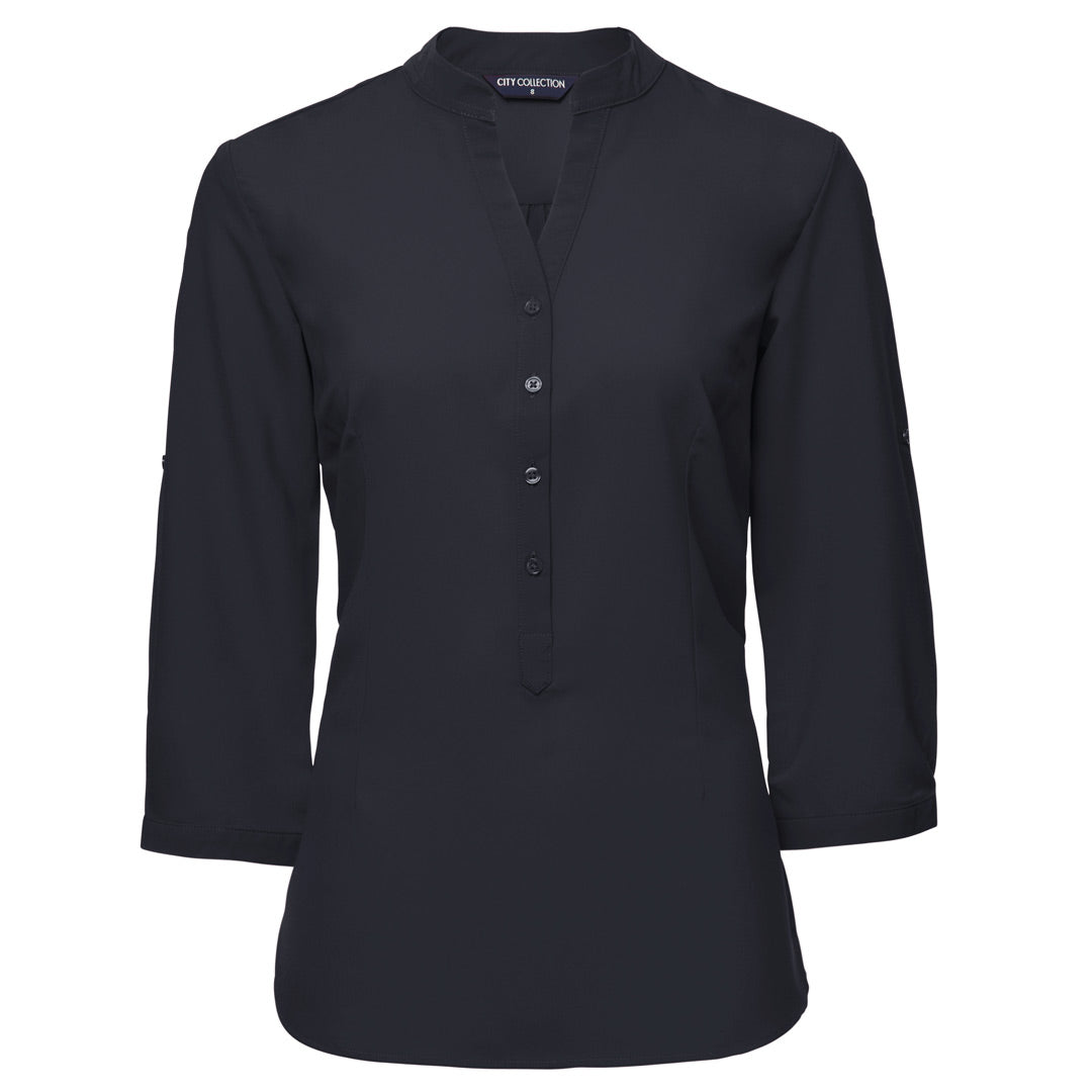 House of Uniforms The So Ezy Shirt | Ladies | 3/4 Sleeve City Collection Charcoal