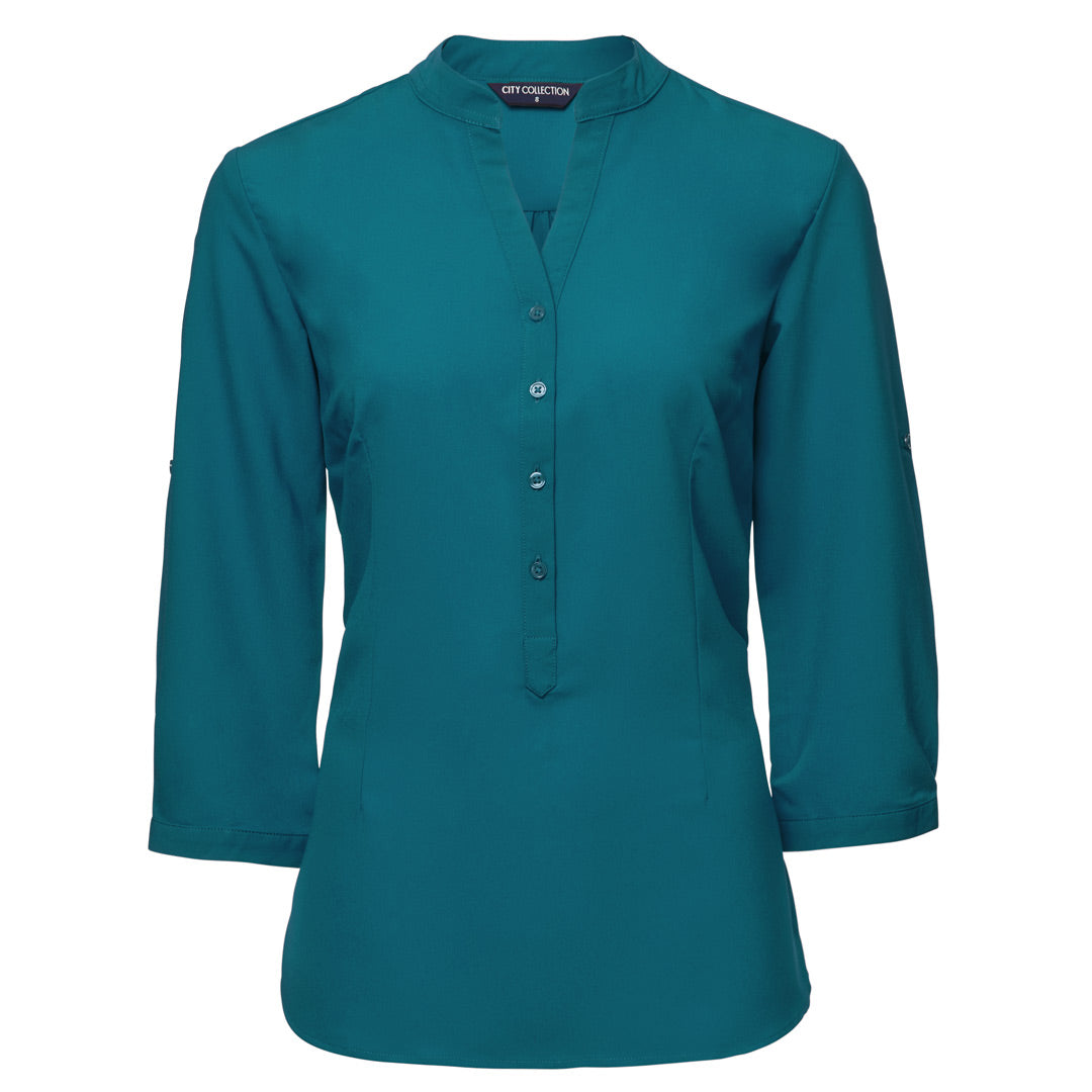 House of Uniforms The So Ezy Shirt | Ladies | 3/4 Sleeve City Collection Teal