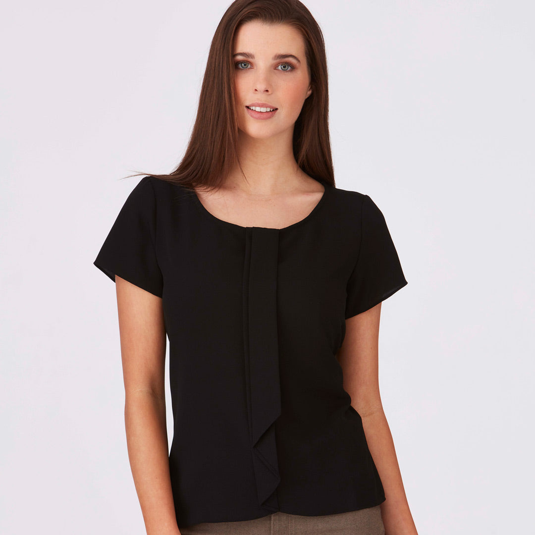 House of Uniforms The Cascade Top | Ladies | Short Sleeve City Collection Black