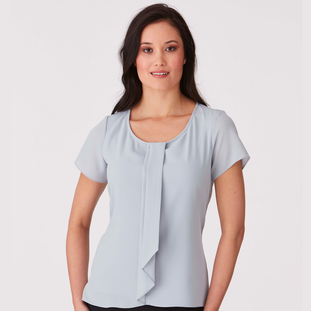 House of Uniforms The Cascade Top | Ladies | Short Sleeve City Collection Silver