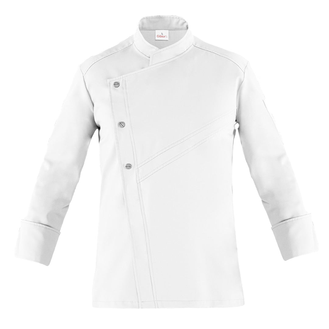 House of Uniforms The Samuel Chefs Jacket | Mens | Long Sleeve Giblors White