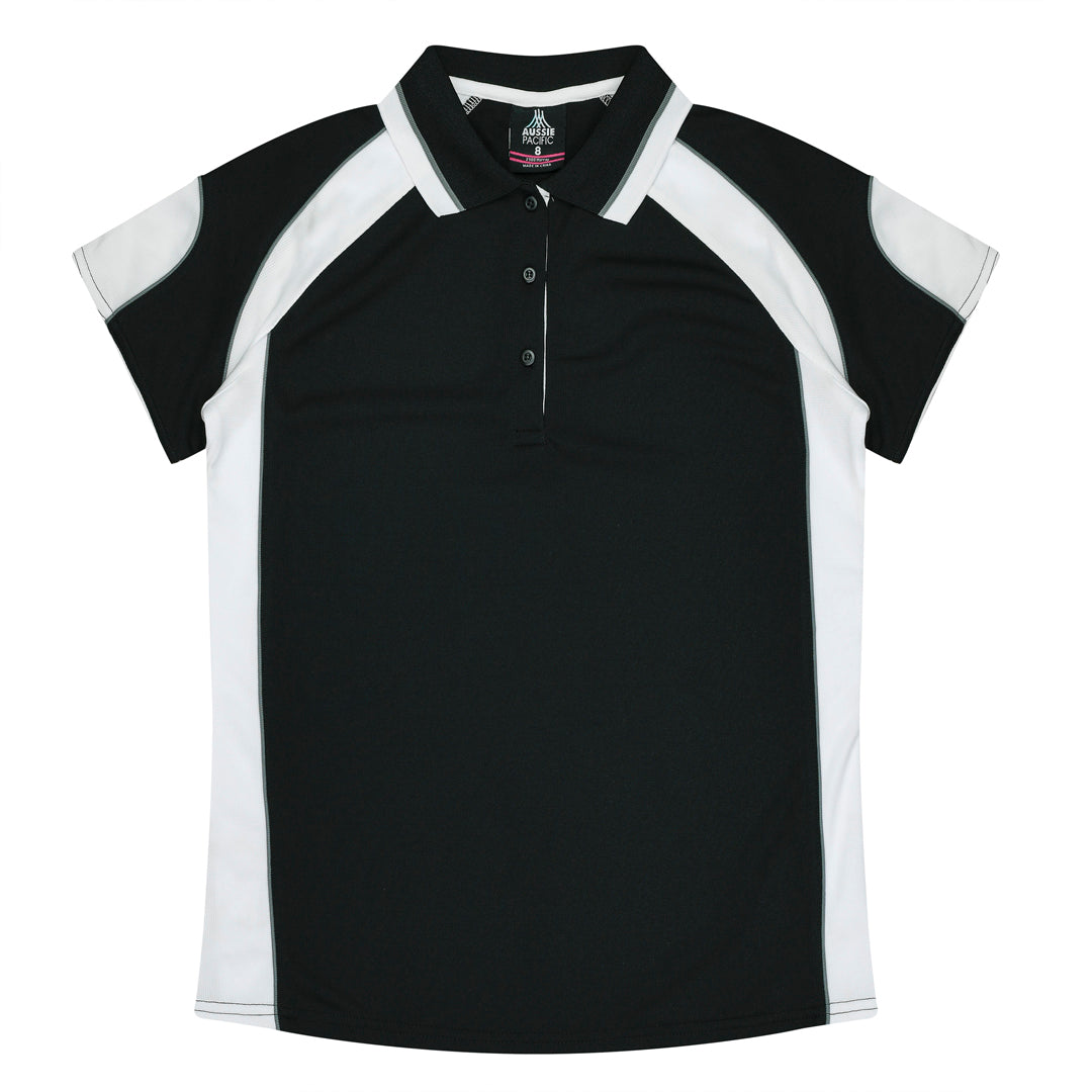 House of Uniforms The Murray Polo | Ladies Aussie Pacific Black/White